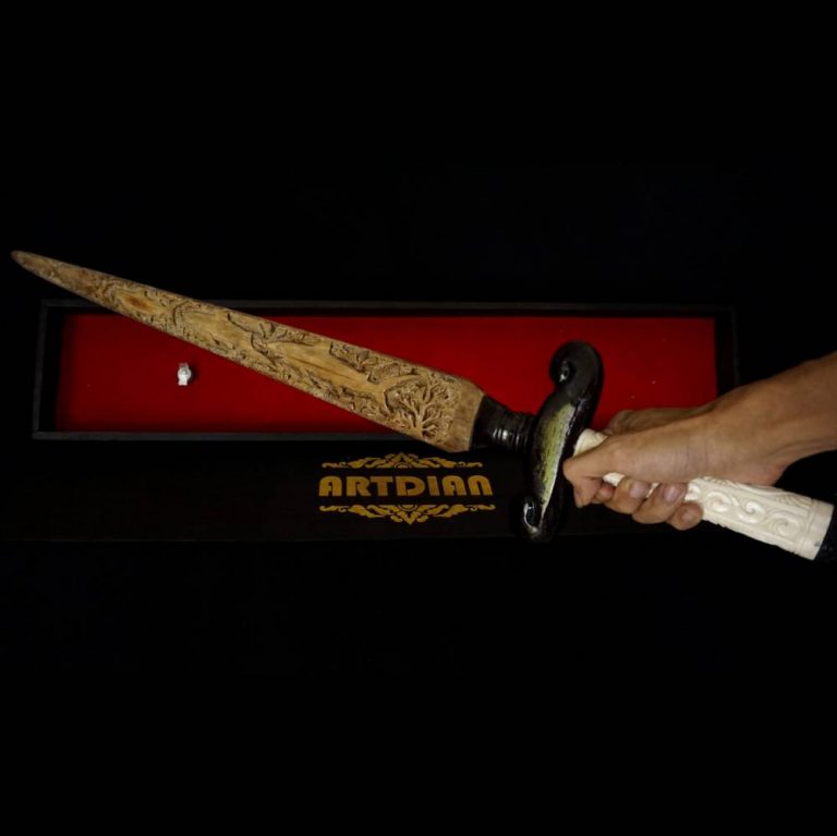 Carved Swordfish Bill Shark Theme With Bone Handle Sword Home Decor