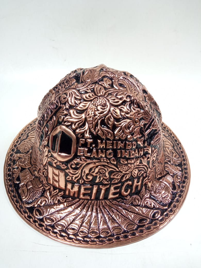 Custom Made Copper Full Brim Hard Hat Oilfield Souvenir